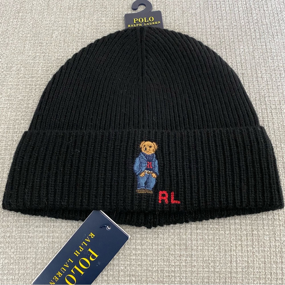 NWT Polo Ralph Lauren Denim Bear Beanie